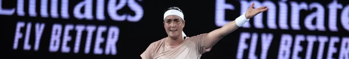 AP : Ons Jabeur of Tunisia reacts in frustration during her second round match against Mirra Andreeva of Russia at the Australian Open tennis championships at Melbourne Park