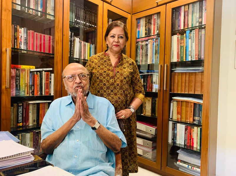 Author Sangeeta Datta with Shyam Benegal