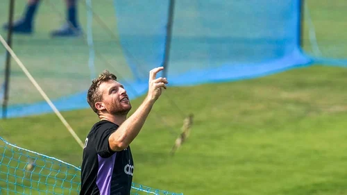 | Photo: AP/Bikas Das : IND vs ENG 1st T20, England Training session: Englands captain Jos Buttler tosses a ball 