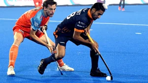 Hockey India League : Manmeet Singh in action.