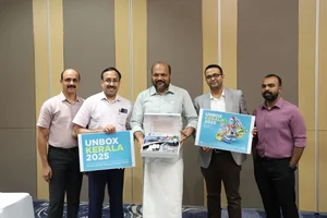 Minister for Industries, Law and Coir, Shri P Rajeeve launching the Unbox Kerala campaign in the run-up to the Invest Kerala Global Summit. KSIDC GM, Shri Varghese Malakkaran; KSIDC MD Shri S Harikishore; ED Shri Hari Krishnan R; and Invest Kerala Officer on Special Duty Shri Vishnu Raj P are also seen.