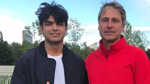 X/IIS : A young Neeraj Chopra with javelin legend Jan Zelezny