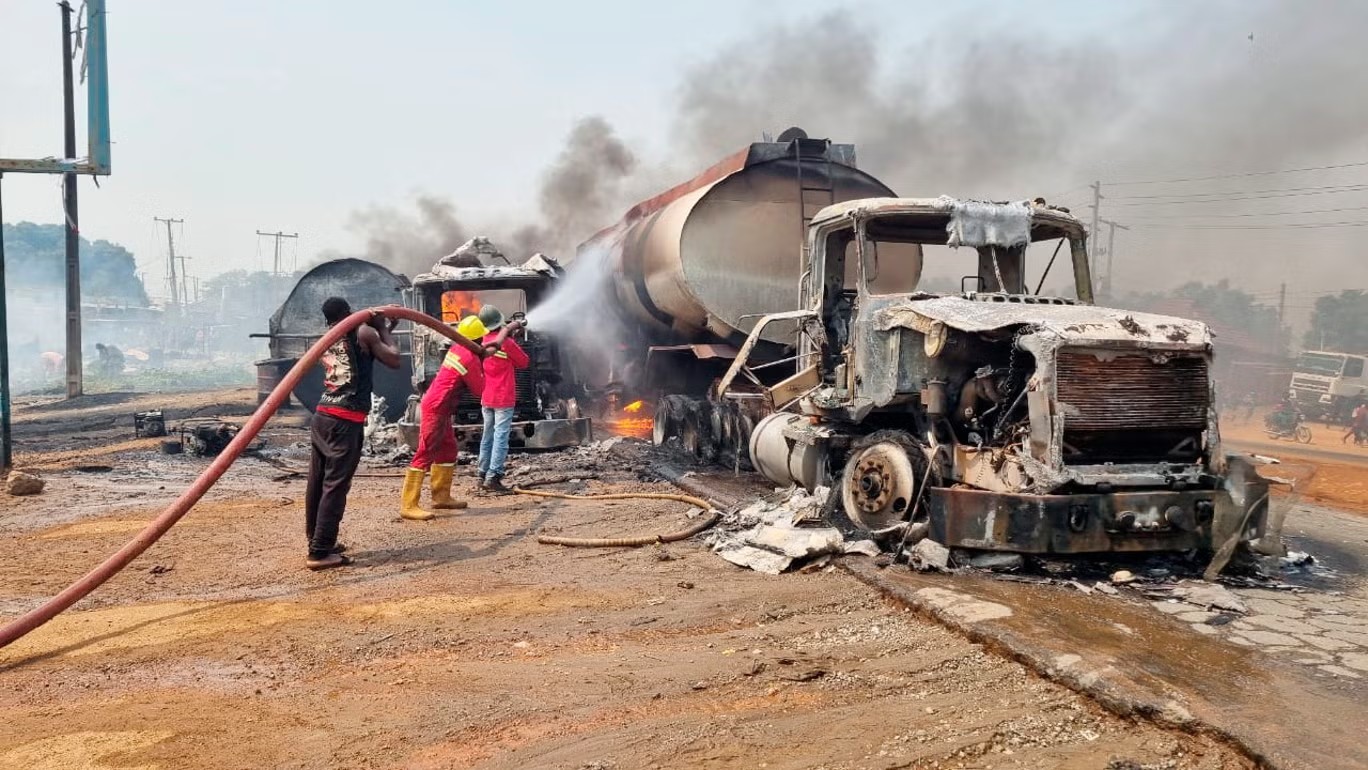 | Photo- AP : Nigerian Gas Tanker Explosion: Death Toll Rises To 98