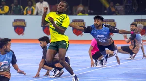 PTI : Players of India, in blue, and South Africa in action during a men's semi-final match of the Kho Kho World Cup 2025, at Indira Gandhi Indoor Stadium, in New Delhi.