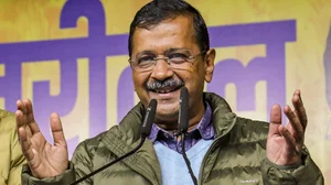 PTI : AAP national convener Arvind Kejriwal addresses a public meeting in support of party candidate Mukesh Goel, ahead of the Delhi Assembly elections, in New Delhi, Tuesday, Jan. 21, 2025.