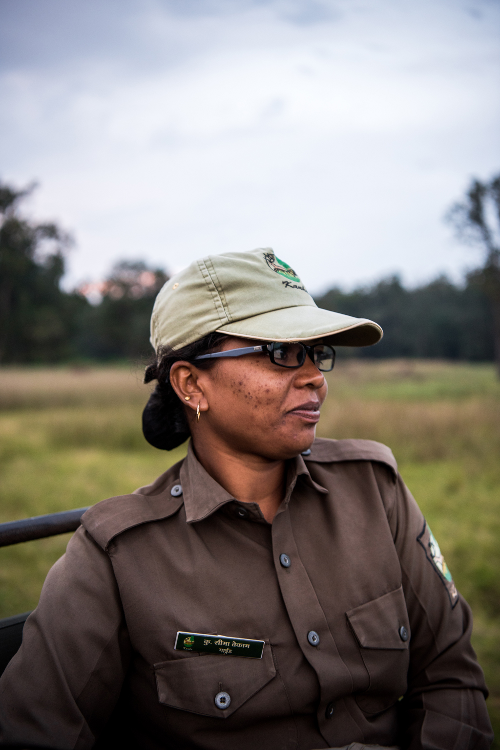 Seema, one the few women guides at Kanha National Park’s Mukki Gate.