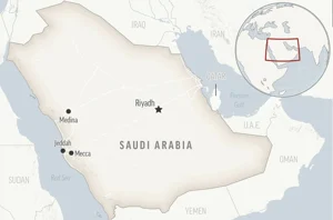 AP : This is a locator map for Saudi Arabia with its capital, Riyadh.