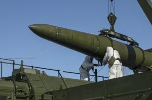 Russian Defense Ministry Press Service via AP :  In this photo released by Russian Defense Ministry Press Service on Friday, Feb. 2, 2024, Russian troops load an Iskander missile onto a mobile launcher during drills at an undisclosed location in Russia. The world’s nine nuclear-armed states continue to modernize their nuclear weapons as the countries deepened their reliance on such deterrence in 2023, a Swedish think tank said Monday June 17, 2024.