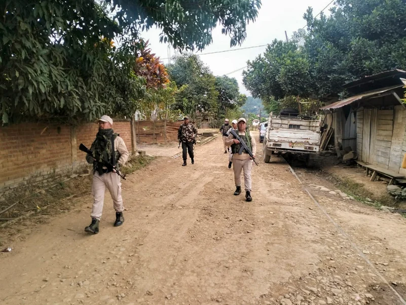 Security forces posted in the sensitive areas in Manipur