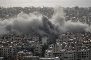 AP : Smoke rise from Israeli airstrikes in Dahiyeh, Beirut.