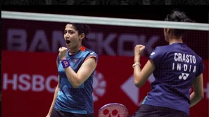 X | BAI  : Ashwini Ponappa - Tanisha Crasto in action.