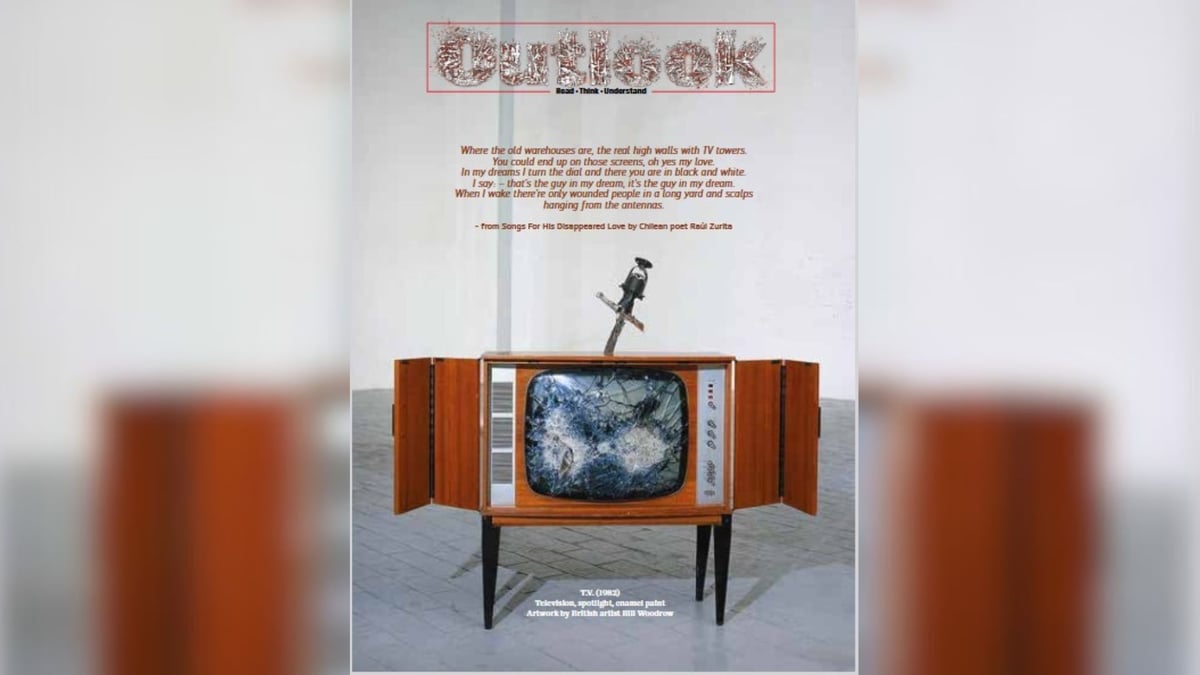 Artwork on Cover: T.V. (1982) Television spotlight, enamel paint by Bill Woodrow