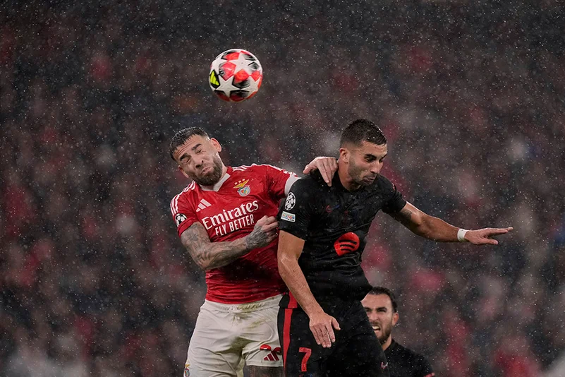 UEFA Champions League soccer SL Benfica and FC Barcelona - Nicolas Otamendi