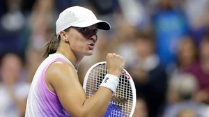 | Photo: AP/Adam Hunger : US Open Tennis: Iga Swiatek, of Poland, reacts after defeating Liudmila Samsonova, of Russia