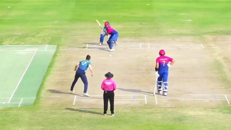 Action from the Thailand vs United Arab Emirates game at T20 World Cup Asia Qualifier B. - FanCode screengrab