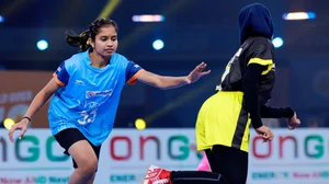 Special Arrangement : Action from India's Kho Kho World Cup match against Malaysia.