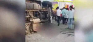 School bus overturns killing 3 children and 1 other in UP's Barabanki.