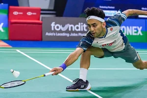 File  : BWF India Open 2025: India’s Lakshya Sen returns a shot against Taiwan's Lin Chun-yi 