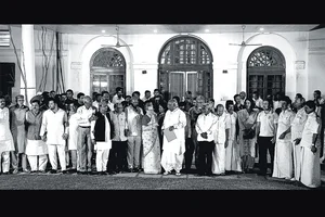 Photo: PTI : Different Moods: Members of the INDIA bloc at a meeting after the election results were declared