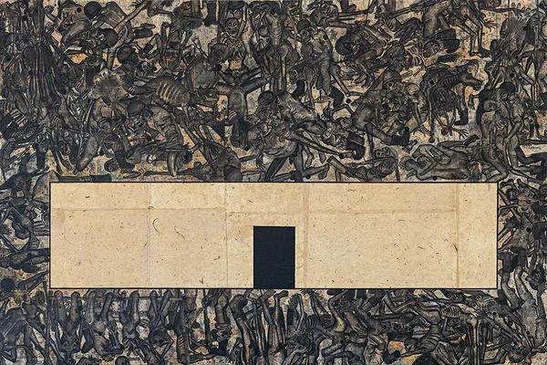 Entry Only Artwork by Indian artist T. Venkanna, which recalls his visit to the Auschwitz concentration camp in Poland