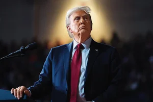 | Photo: AP : Red Wave Rising: US President-elect Donald Trump at a campaign rally at the Salem Civic Centre, Virginia