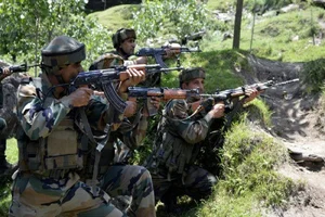 PTI : Security forces during anti-militancy operation in Jammu and Kashmir.(Representational image) |