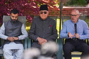 Photo: PTI/S. Irfan : J&K National Conference press conference | 