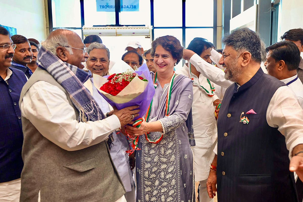 Mallikarjun Kharge, Priyanka Gandhi Vadra in Karnataka