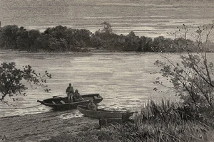 Photo: Getty Images : Ferries Across the Maputo River: Engraving from The Illustrated London News, February 1888