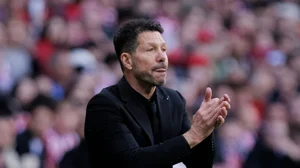 Diego Simeone during Atletico Madrid's 1-0 win over Osasuna