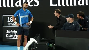 Novak Djokovic and coach Andy Murray