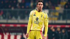 Dusan Vlahovic during Juventus' match at Monza.