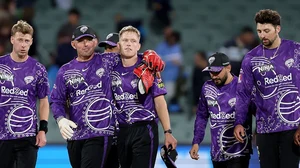 Photo: X | Hobart Hurricanes : Hobart Hurricanes players in the BBL 2024-25.