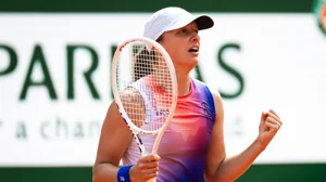 Iga Swiatek in action at the French Open.