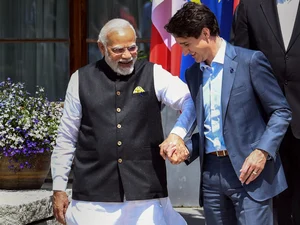 PTI/File : Prime Minister Narendra Modi with Prime Minister of Canada Justin Trudeau, at G-7 Summit, in Germany