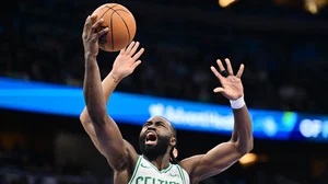 Jaylen Brown in action against the Orlando Magic