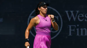 Jessica Pegula celebrates Sunday's semi-final victory