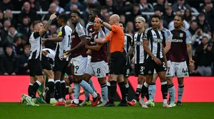 Duran was sent off during the first half at St James' Park