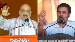 PTI : Amit Shah (L) and Rahul Gandhi (R) addressing rallies in J&K.