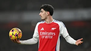 Kai Havertz, a Germany striker, missed a chance from close range at the Emirates Stadium 