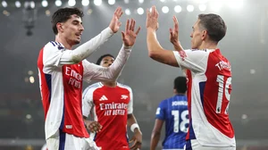 Havertz and Trossard celebrate