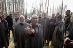  Faisal Bashir/SOPA Images/LightRocket via Getty Images : Kashmiri farmers gather at the under construction Srinagar to raise serious concerns and stage protests over Indian government plans to construct satellite colonies or satellite townships around the Ring Road Highway |