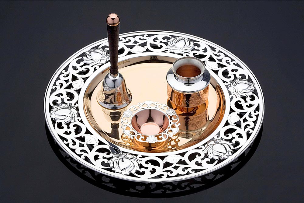 silversmith brand Frazer & Haws has introduced a Padmavati silver pooja thali with a bell, diya and a pot