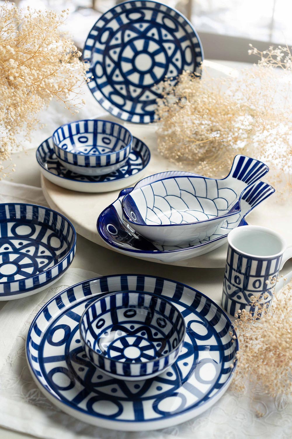 Sobe Decor’s stunning crockery line features intricate blue designs 