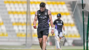 Photo: X | Pakistan Cricket : Matthew Potts during a practice session in Multan.