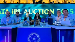 X | Mumbai Indians  : Mumbai Indians at the IPL 2025 auction in Jeddah.