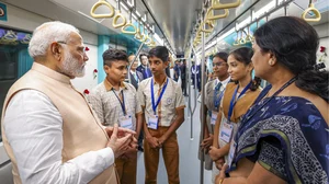 | Photo: PTI : Prime Minister Narendra Modi on Saturday inaugurated the 12.69 km long phase-1 of the BKC to Aarey stretch of Mumbai Metro Line 3.