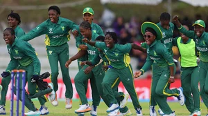 Photo: X | T20 World Cup : Nigeria women players after their win over New Zealand in the ICC U-19 Women's T20 World Cup 2025 match.