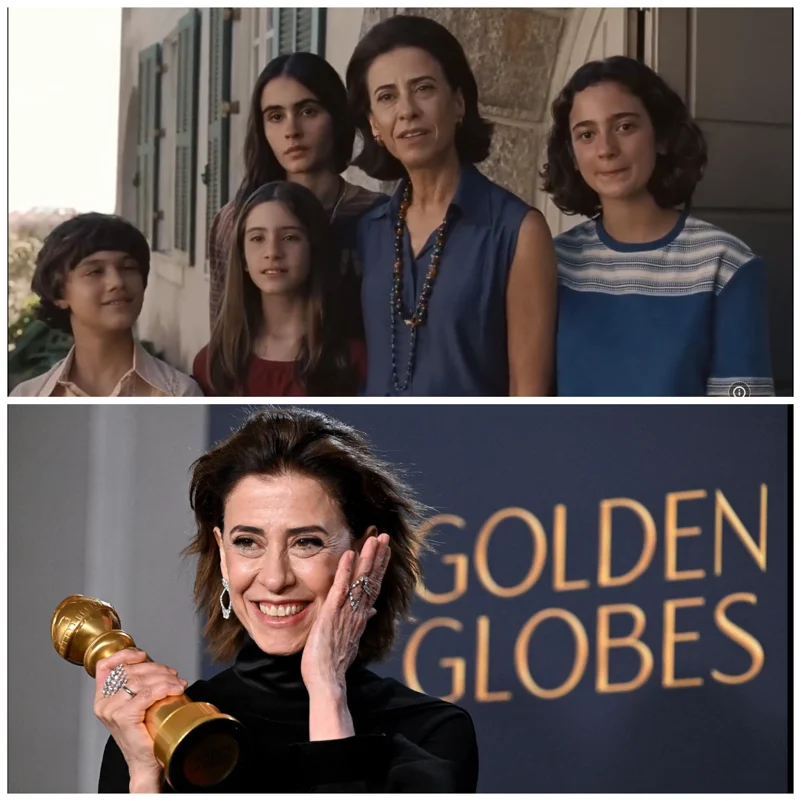 Fernanda Torres in Im Still Here and at the Golden Globes Awards, 2024