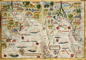 Wikimedia Commons : A Portuguese map made in 1519 depicting Indian Ocean areas.